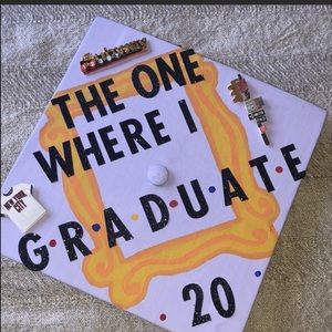 Hand painted  friends graduation cap